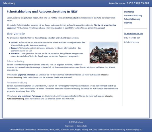 Schrottabholung in NRW: Nutzen Sie den kostenlosen Service