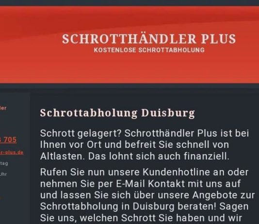 Kostenlos Schrottabholung Duisburg und gesamte Umgebung