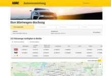 ADAC Autovermietung bietet eine virtuelle Umgebungssuche an/ 8.000 Mietstationen aller Partner weltweit angeschlossen