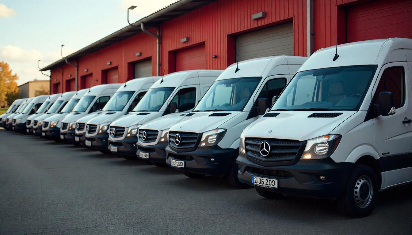 Mercedes Sprinter Modelle bis 15.000 Euro – die besten gebrauchten Varianten Auswahl gebrauchter Mercedes Sprinter Modelle bis 15.000 Euro auf einem Händlerhof